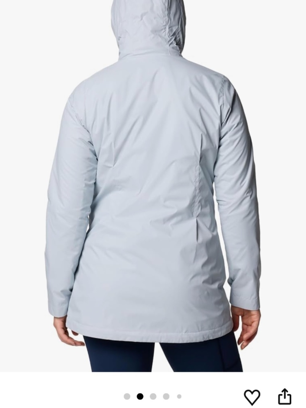 Women’s Size S, Silver/Light Gray (hooded) Rain Jacket - Picture 4 of 6